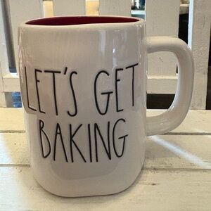 Rae Dunn White and Red 'Let's Get Baking' Mug